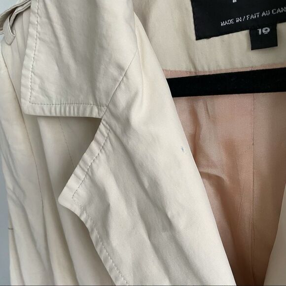 TEENFLO Canada Double Breasted Trench Coat Cream Tan 10 - Picture 8 of 11